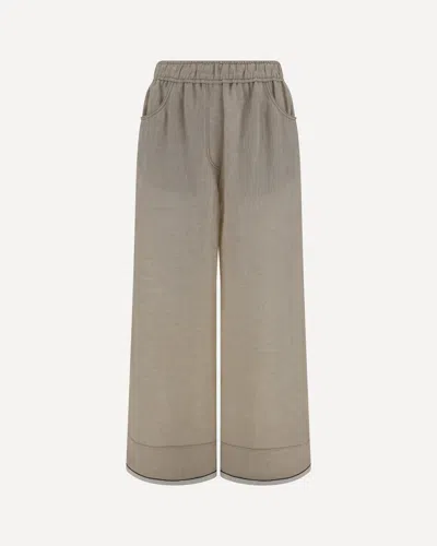 BRUNELLO CUCINELLI PANTS WITH EMBELLISHMENTS