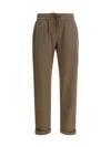 Brunello Cucinelli Shiny Pocket Detail Joggers In Cioccolato/burro