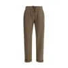 Brunello Cucinelli Cotton-silk Blend Joggers With Side Monile Detail In Brown