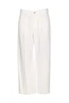 Brunello Cucinelli Contemporary Square Denim Pants With Jewel In White