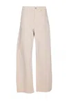 Brunello Cucinelli Loose Barrel Denim Pants With Monile In Neutral