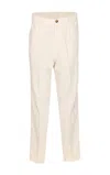 Brunello Cucinelli Corduroy Trousers With Belt Loops And Pockets In Neutral