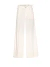 Brunello Cucinelli Women Loose Trousers In Cover Of Cotton And Linen Dyed Capo With Monile In White