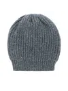 Brunello Cucinelli Ribbed Knit Beanie In Piombo