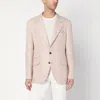 Brunello Cucinelli Papaya-colored Prince Of Wales Jacket In Beige