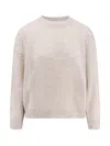 Brunello Cucinelli Paper Yarn And Mohair Sweaater In Beige