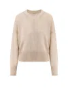 Brunello Cucinelli Paper Yarn And Mohair Sweater With Lurex Effect In Beige