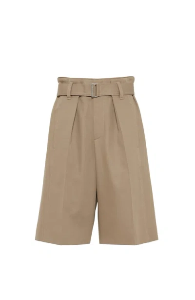 Brunello Cucinelli Belted Tailored Bermuda Shorts In Warm Beige