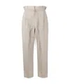 Brunello Cucinelli Paperbag-waist Trousers In Nude