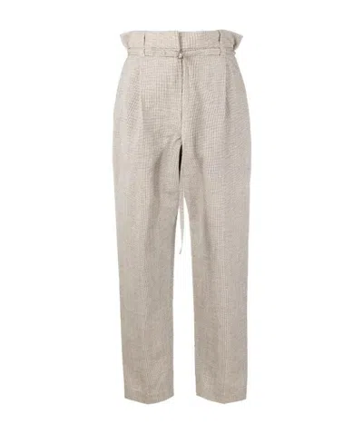 Brunello Cucinelli Paperbag-waist Trousers In Nude