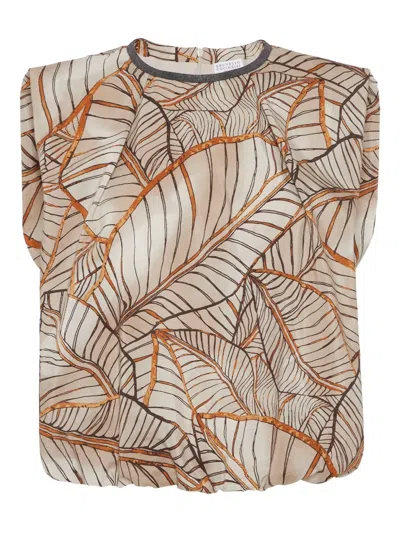 BRUNELLO CUCINELLI PAPYRUS-PRINT BLOUSE
