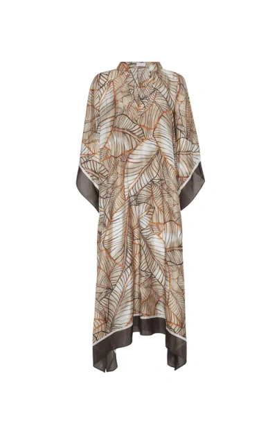 Brunello Cucinelli Papyrus Print Caftan Dress