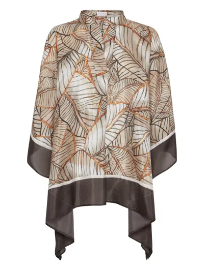 Brunello Cucinelli Cape Mit Papyrus-print