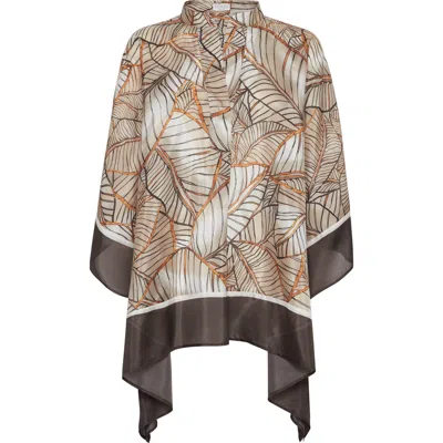 BRUNELLO CUCINELLI BRUNELLO CUCINELLI PAPYRUS PRINT PONCHO