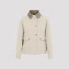 Brunello Cucinelli Hooded Parka Coat Contrast Collar Design In Neutral