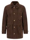Brunello Cucinelli Parka Model Sheepskin Jacket Puffer Jackets Brown In Brown