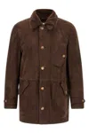 Brunello Cucinelli Parka Model Sheepskin Jacket Puffer Jackets Brown In Brown