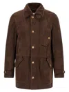 Brunello Cucinelli Parka Model Sheepskin Jacket Puffer Jackets Brown In Brown