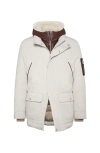 Brunello Cucinelli Double Closure Padded Jacket In White