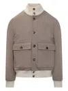 Brunello Cucinelli Patch-pocket Bomber Jacket In Pink