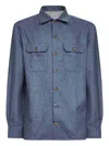 Brunello Cucinelli Men Virgin Wool Flannel Overshirt In Blue