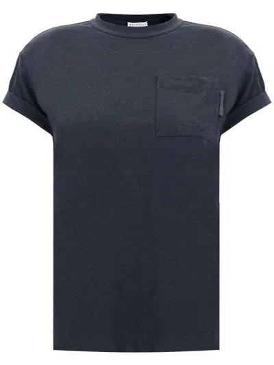 Brunello Cucinelli Patch-pocket T-shirt In Grey