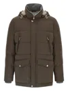Brunello Cucinelli Knit Insert Down Jacket Puffer Jackets Brown In Brown