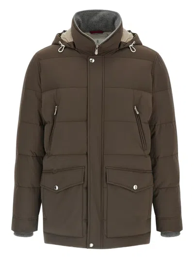 BRUNELLO CUCINELLI PATCH-POCKETS PADDED JACKET