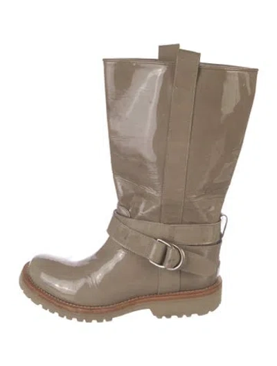 Pre-owned Brunello Cucinelli Patent Leather Boots In Neutral