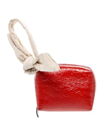 Pre-owned Brunello Cucinelli Patent Leather Clutch In Red