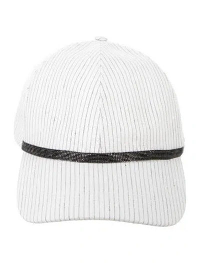 Pre-owned Brunello Cucinelli Pattern Baseball Cap In White