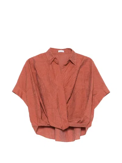 Brunello Cucinelli Pattern Blouse In Orange
