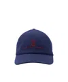 Brunello Cucinelli Diagonal Twill Baseball Cap In Blue