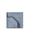 Brunello Cucinelli Double-faced Silk Geometric Pocket Square In Blue