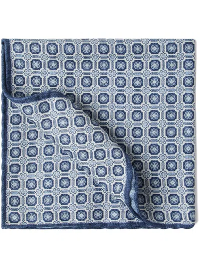 Brunello Cucinelli Pattern-print Pocket Square In Blue