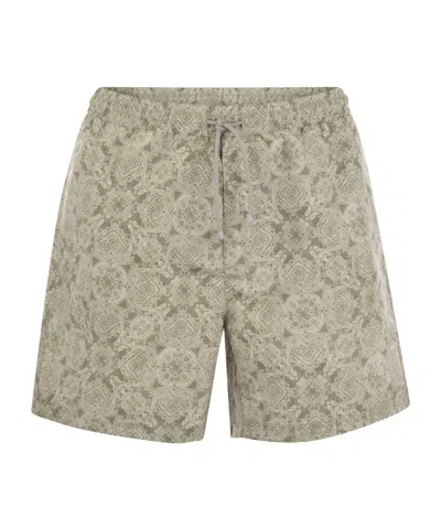 Brunello Cucinelli Pattern Swimming Trunks In Nude