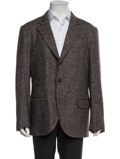 Pre-owned Brunello Cucinelli Patterned Blazer In Brown