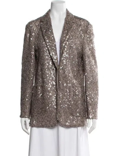Pre-owned Brunello Cucinelli Patterned Blazer W/ Tags In Neutral
