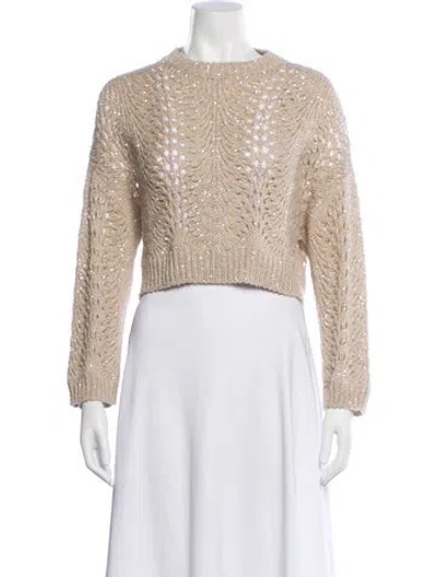 Pre-owned Brunello Cucinelli Patterned Crew Neck Top In Neutral