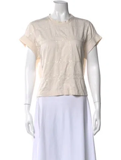 Pre-owned Brunello Cucinelli Patterned Crew Neck T-shirt In Neutral