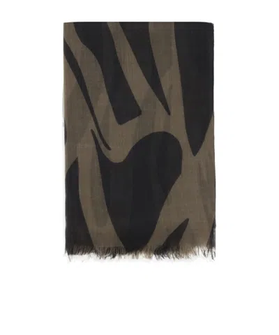 BRUNELLO CUCINELLI PATTERNED FRINGED SCARF