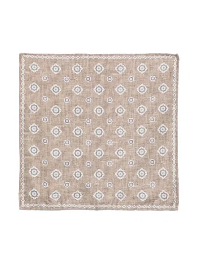 Brunello Cucinelli Patterned Handkerchief In Blue