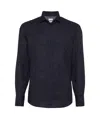 Brunello Cucinelli Patterned-jacquard Long-sleeve Shirt In Black