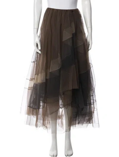 Pre-owned Brunello Cucinelli Patterned Long Skirt In Brown