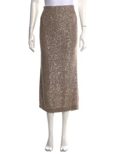 Pre-owned Brunello Cucinelli Patterned Midi Length Skirt In Neutrals