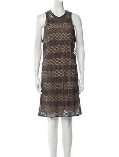 Pre-owned Brunello Cucinelli Patterned Mini Dress W/ Tags In Neutral