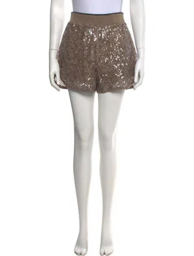 Pre-owned Brunello Cucinelli Patterned Mini Shorts W/ Tags In Neutral