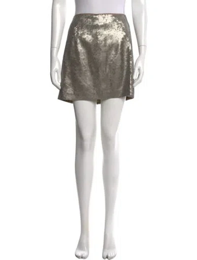 Pre-owned Brunello Cucinelli Patterned Mini Skirt In Gray