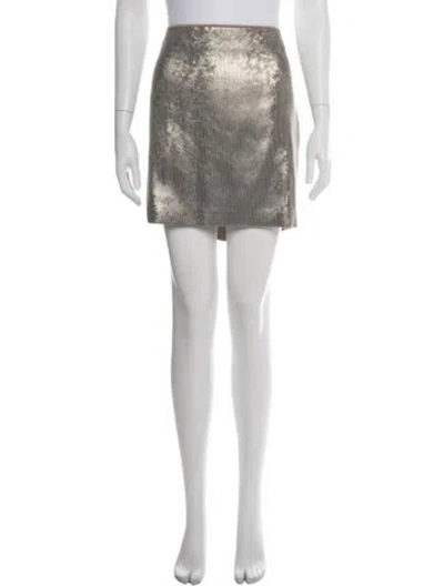 Pre-owned Brunello Cucinelli Patterned Mini Skirt W/ Tags In Gray