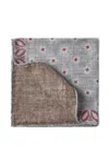 Brunello Cucinelli Patterned Pocket Square In Gray